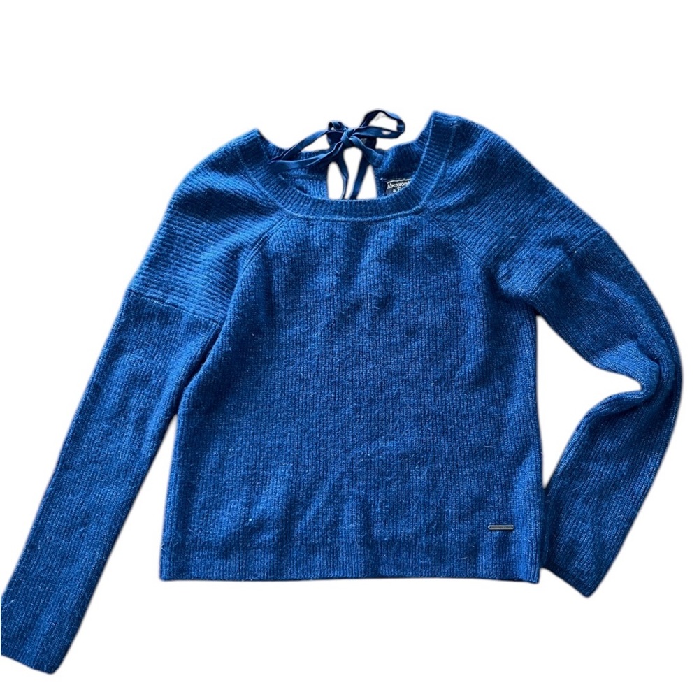 Abercrombie & Fitch Y2K Womens Royal Blue Knit Crew Neck Sweater Size Small